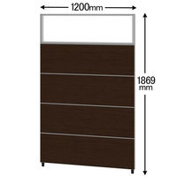 【軒先渡し】サンテック CFパネル 木目調 ブロックコンビパネル ウォルナット 透明樹脂 高さ1869×幅1200mm CF-1219MCC 1枚（直送品）