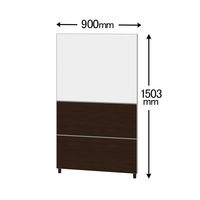 CFパネル　高さ1503mm　幅900mm　ホワイトボードコンビパネル　木目調タイプ　ウォルナット　サンテック　（取寄品）