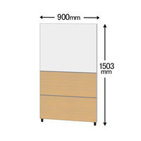 CFパネル　高さ1503mm　幅900mm　ホワイトボードコンビパネル　木目調タイプ　シカモア　サンテック　（取寄品）