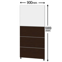 CFパネル　高さ1869mm　幅900mm　ホワイトボードコンビパネル　木目調タイプ　ウォルナット　サンテック　（取寄品）