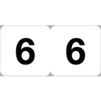 リヒトラブ　ナンバーラベル（モノクロ）　ロールタイプ　「6」　HK751R-6　1ロール（300片入）