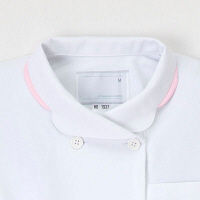 ナガイレーベン 花びらワンピース ナースワンピース 半袖 ホワイト×ピンク S HO-1937