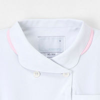 ナガイレーベン 花びらジャケット ナースジャケット 女性用 半袖 ホワイト×ピンク S HO-1932