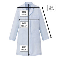 タップ レディス診察衣S型(ハーフ丈) AKL210-11-L 1枚　白衣　ドクターコート