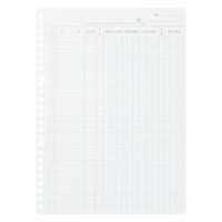 コクヨ 三色刷りルーズリーフB5仕入帳消費税額欄付 100 リー5103 5冊