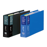 コクヨ 名刺ホルダー替紙式2穴 縦入れ204名用 濃灰 メイ-20DM 1セット（3冊：1冊×3）