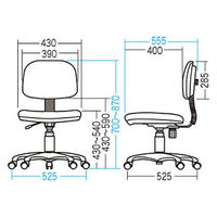 サンワサプライ　エコロジーチェア　オフィスチェア　肘無し　ブルー　SNC-E3KVBL2　1脚