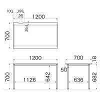 Garage（ガラージ）　Ｃ２シリーズ　デスク　幅1200mm　奥行き700mm　白　1台　（直送品）