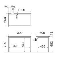 Garage（ガラージ） Ｙ２シリーズ　デスク 平机 引出し無し 木目 幅1000×奥行600×高さ700mm 1台（直送品）