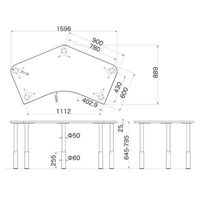 Garage（ガラージ） D2シリーズ ラウンド天板デスク（高さ調整可能脚） 幅1595（1491）mm 奥行き890（1060）mm マホガニー（直送品）