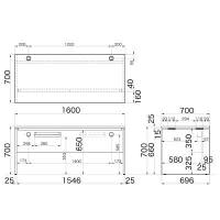 Garage（ガラージ） ＡＦシリーズ　デスク 平机 引出し無し 濃木目 幅1600×奥行700×高さ700mm 1台（直送品）
