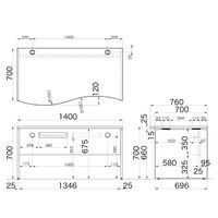 Garage（ガラージ）　ＡＦシリーズ　ラウンド天板デスク　幅1400mm　奥行き760mm　白　412627 1台　（直送品）