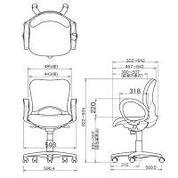 ガラージ　ＯＣシリーズ　オフィスチェア　ローバック　ウレタンキャスター　ループ肘付　ブルー　418281　1脚　（直送品）
