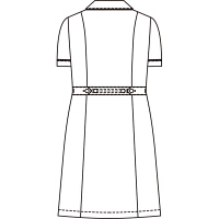 KAZEN ワンピース半袖 （ナースワンピース） 医療白衣 ホワイト×ピンク 4L 021-23（直送品）