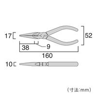 先曲ステンレスラジオペンチ 350L-150 フジ矢（直送品）