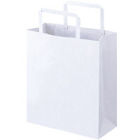 平紐 クラフト紙手提袋ベーシック 200×240×90 白 1袋（50枚入）  オリジナル
