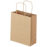 丸紐 クラフト紙手提袋ベーシック 200×240×90 茶 1袋（50枚入）  オリジナル