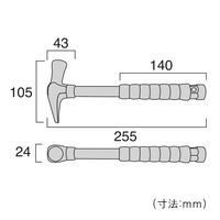 フジ矢 電工貫通ハンマー(ハリケーン徹子ー17) HT17-255 1個