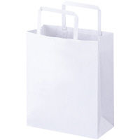 平紐クラフト紙手提袋薄型エコノミー 200×240×90 白 1袋（50枚入）  オリジナル