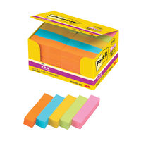 スリーエム(3M) ポストイット ふせん 付箋 強粘着 見出し 50mm×15mm ネオンカラー5色 1箱（50冊入） 7002SS-NE