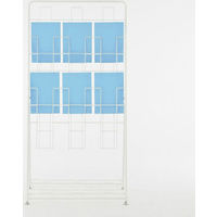 アール・エフ・ヤマカワ　パンフレットラック　A4　3列　ホワイト　幅743×奥行477×高さ1419mm 1台