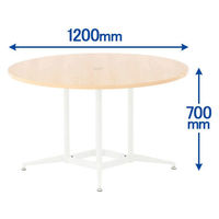 アール・エフ・ヤマカワ OAミーティングテーブル ラウンド型 ナチュラル 直径1200×高さ700mm 1台（2梱包）