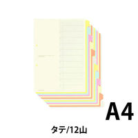 コクヨ カラー仕切カード（ファイル用） A4タテ 2穴 12山見出し 1箱（30組） シキ-150