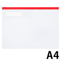 コクヨ　カラーソフトクリヤーケースC（チャック付き）S型［軟質］　A4-S　赤　1セット（20枚）