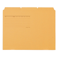 プラス　カットフォルダー　マチなし　3山　イエロー　FL-063IF　87207　1袋（3枚入）