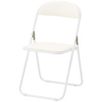 TOKIO 折りたたみイス ホワイトフレーム ビニールレザー 折りたたみ式 アイボリー 1箱（6脚入） パイプ椅子 折り畳みチェア オリジナル