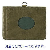 レイメイ藤井　合皮製IDホルダー（ストラップ付）　ブルー　1箱（5組入）