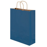手提げ紙袋　丸紐　ベーシックカラー　青　L　1袋（50枚入）　スーパーバッグ  オリジナル