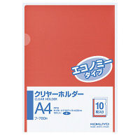 コクヨ（KOKUYO） クリヤーホルダー（エコノミータイプ） A4 赤 フ-780R 1セット（200枚：10枚入×20パック）（直送品）