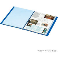 コクヨ クリヤーブック＜ベーシック＞ 固定式　A4タテ　80枚ポケット 青　ブルー ラ-B80B 1セット（4冊）