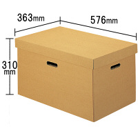 アスクル　ダンボール収納ボックス（組立式）　LL　無地　1セット（3個）　段ボール  オリジナル