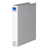 アスクル　パイプ式ファイル 両開き　ベーシックカラースーパー（2穴）A4タテ　とじ厚30mm背幅46mm　グレー　10冊  オリジナル