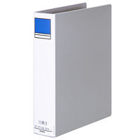 アスクル　パイプ式ファイル　A4タテ　両開き　とじ厚50mm　背幅66mm　10冊　ベーシックカラースーパー　グレー  オリジナル