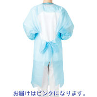 川西工業　ガードファイン ポリエチレン袖付きエプロン ゴム袖 ピンク 4447 1箱（10枚入）