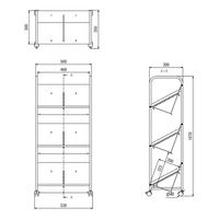 【軒先渡し】林製作所 スタンダードファイルラックワゴン ベーシック3段 YS-K18 1台（直送品）