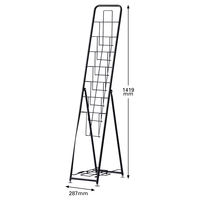 アール・エフ・ヤマカワ パンフレットラック A4 1列 ブラック 幅287×奥行477×高さ1419mm 1台 7段 カタログスタンド 折りたたみ式