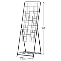 アール・エフ・ヤマカワ パンフレットラック A4 2列 ブラック 1台 幅515×奥行477×高さ1419mm 7段 カタログスタンド 折りたたみ式