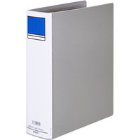 アスクル　パイプ式ファイル片開き　ベーシックカラー（2穴）　A4タテ　とじ厚60mm背幅76mm　グレー　10冊  オリジナル