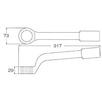 エスコ 1・3/4” 打撃めがねレンチ(オフセット型) EA613GE-11 1個(1丁)（直送品）