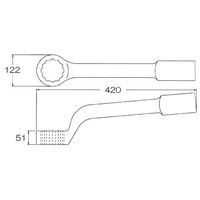 エスコ 2・15/16” 打撃めがねレンチ(オフセット型) EA613GE-26 1個(1丁)（直送品）