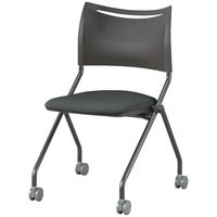アイリスチトセ ネスティングキャスターチェア ブラックフレーム グレー LTS-4N-B-F-GY 1箱（3脚入） 会議椅子 幅574、座高440mm
