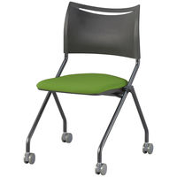 アイリスチトセ ネスティングキャスターチェア ブラックフレーム グリーン LTS-4N-B-F-GN 1箱(3脚入)