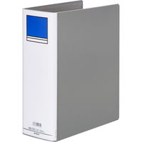 アスクル　パイプ式ファイル片開き　ベーシックカラー（2穴）　A4タテ　とじ厚80mm背幅96mm　グレー　3冊  オリジナル
