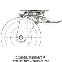 エスコ 80mm キャスター(自在金具・前輪ブレーキ付) EA986JC-80 1個（直送品）