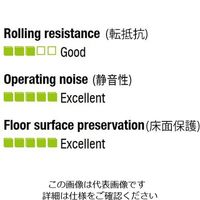 エスコ 200mm キャスター(固定金具・空気入車輪) EA986HG-200 1個（直送品）