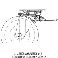 エスコ 125mm キャスター(自在金具・前輪ブレーキ付) EA986HC-125 1個（直送品）